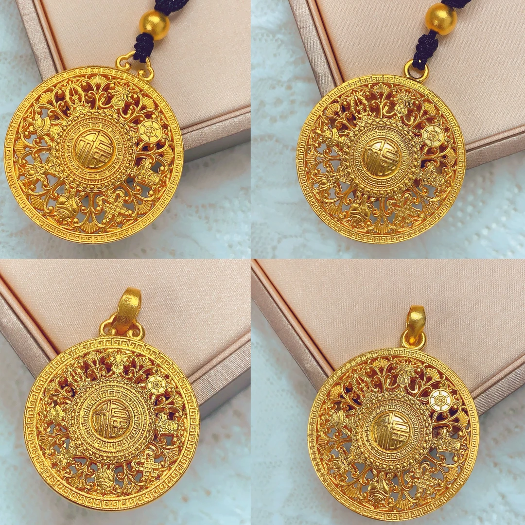 【水贝黄金】足 金999八宝罗盘吊坠B300