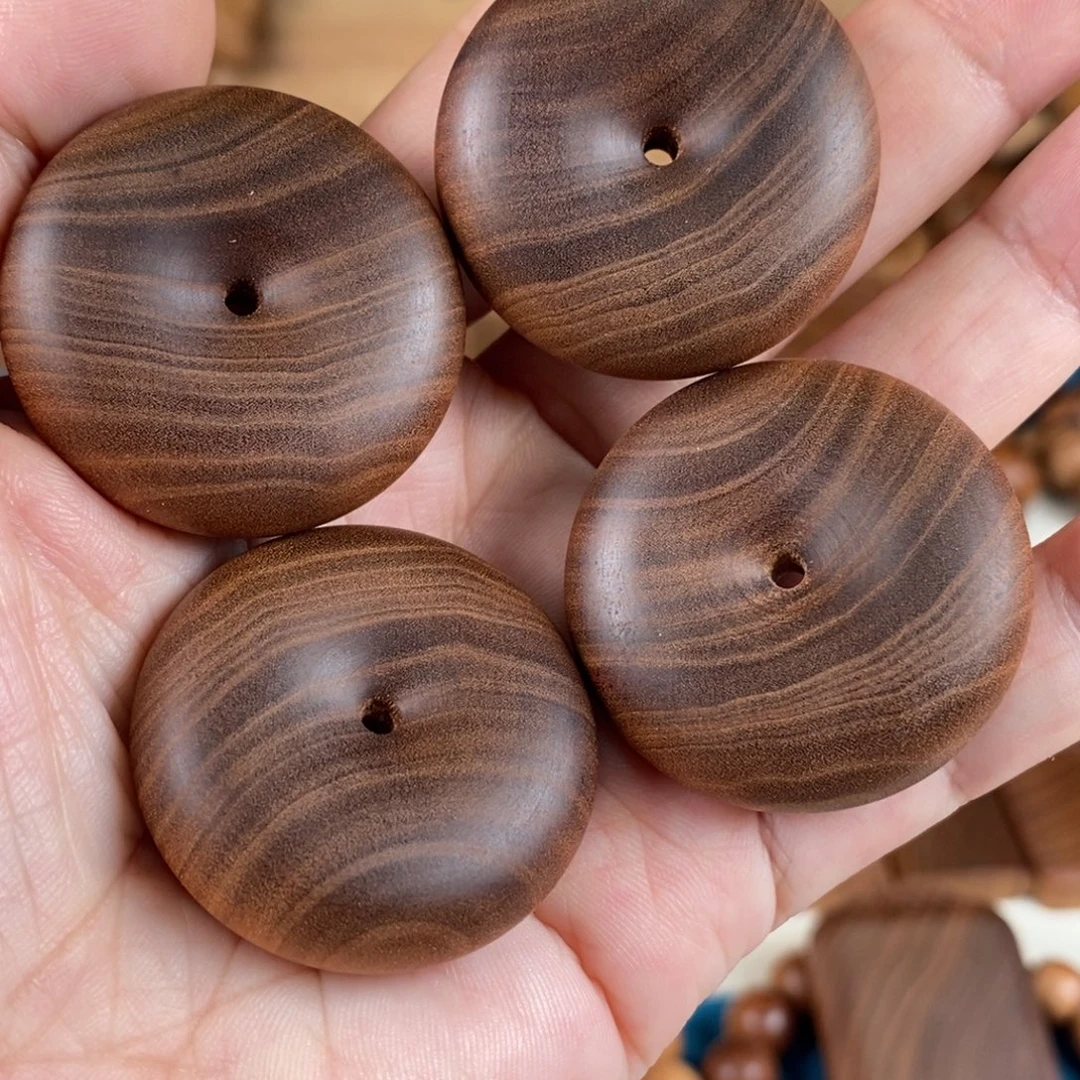 吊坠檀香木印度老山檀香横纹平安扣多样性发其一3.4*1.2