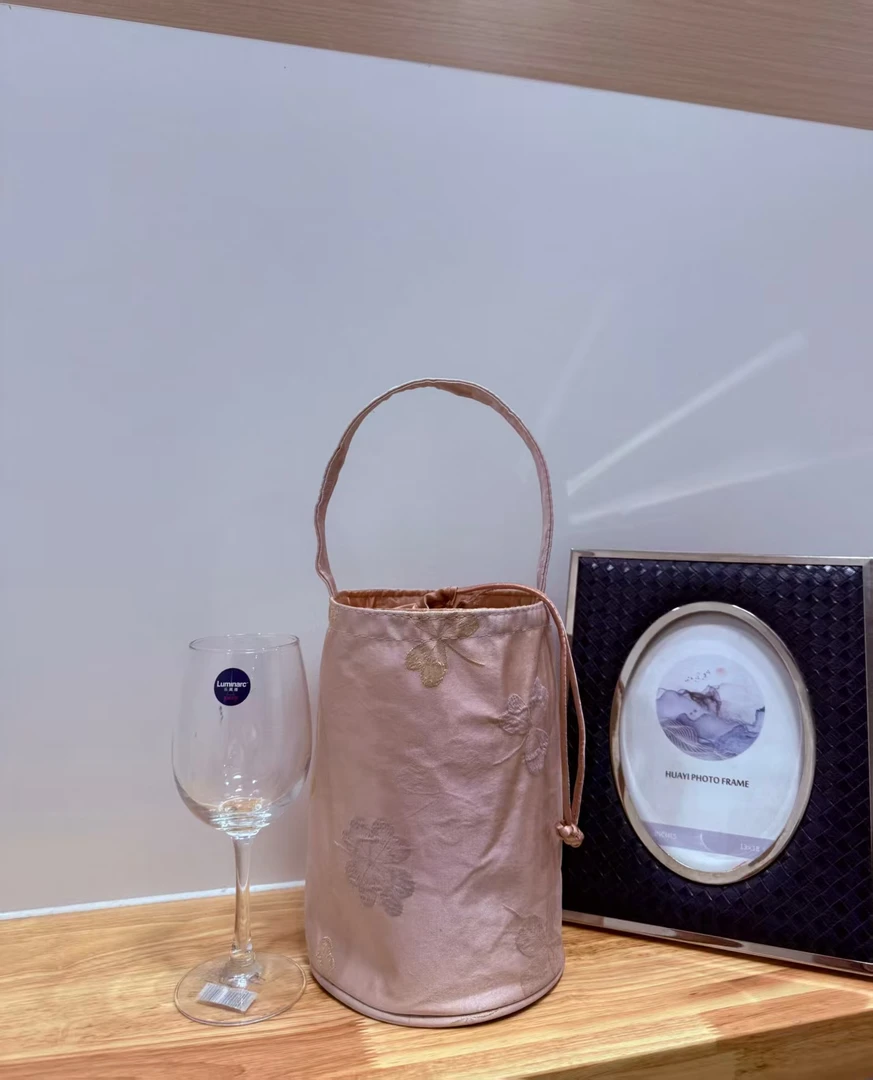 中式提花竹韵雅韵风格手提小桶包