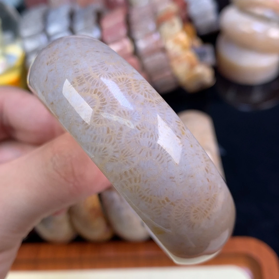 【闪购商品】颈饰未镶嵌硅化珊瑚（珊瑚玉）87号59圈蜈蚣脑纹