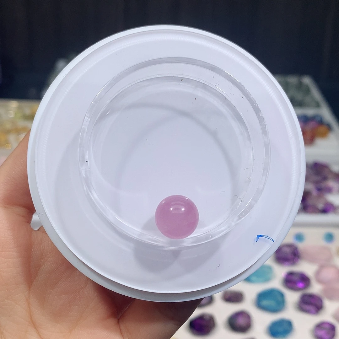 未镶嵌珠宝半成品水晶紫锂辉单珠打孔定制不退换