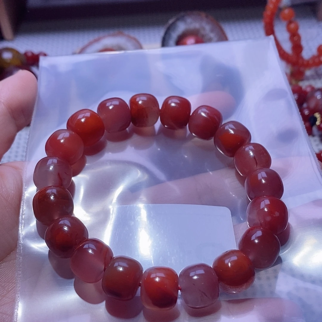 南红玛瑙未镶嵌手串卡12