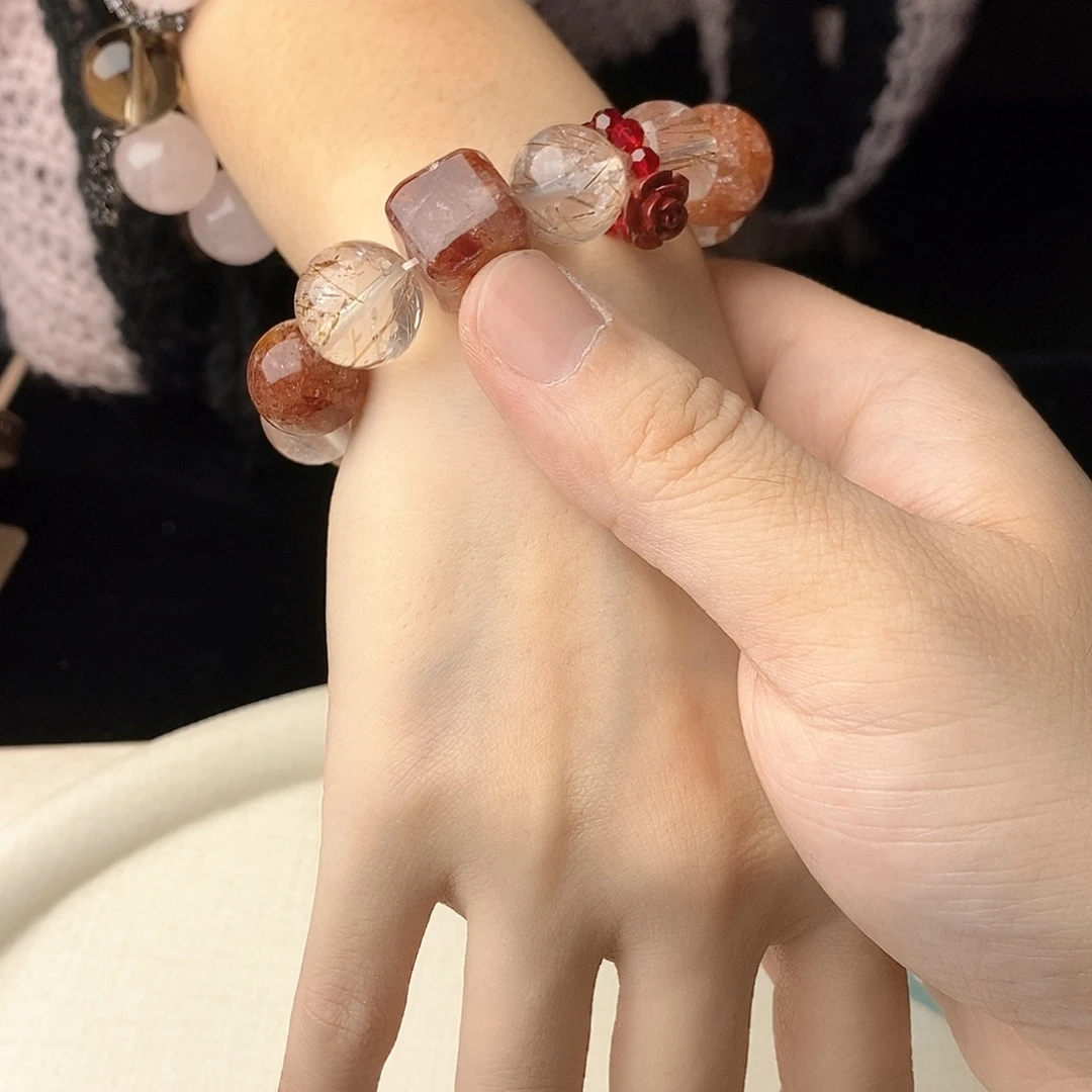 银S925镀金镶嵌手链水晶