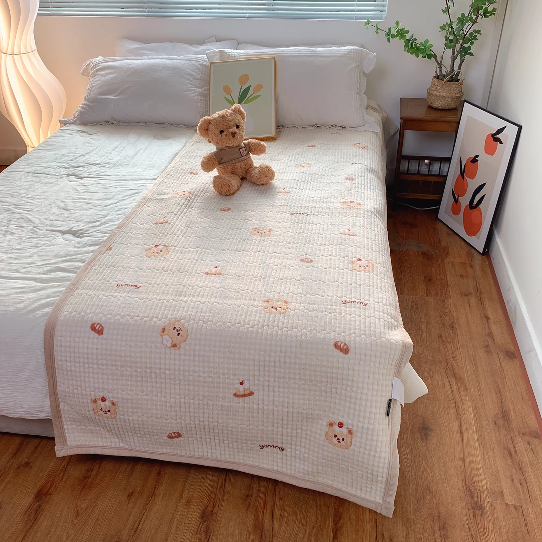 【泡芙熊】90X220牛奶绒单人上下铺学生床盖沙发垫床边毯多功能毯
