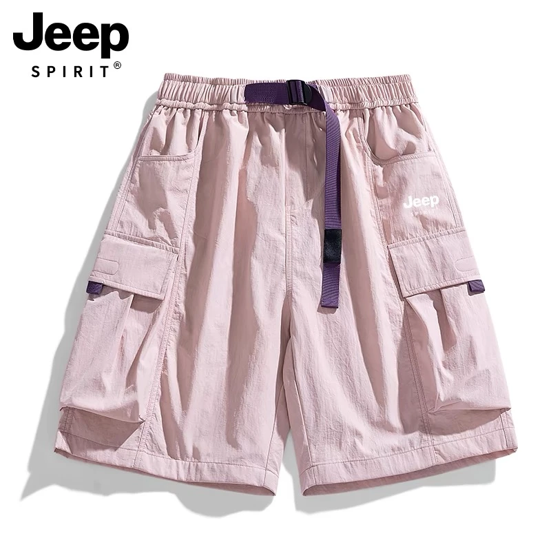 JEEP SPIRIT工装短裤女夏季2025新款宽松冰丝速干休闲运动五分裤