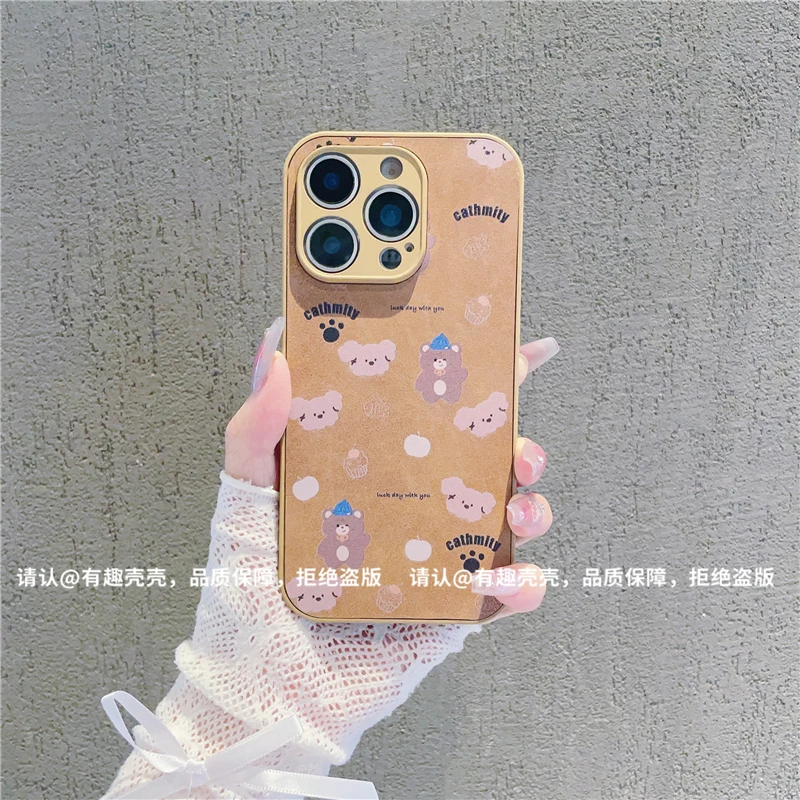肤感棕羊巴皮适用苹果16/iPhone/华为荣耀/oppo/vivo/小米/手机壳