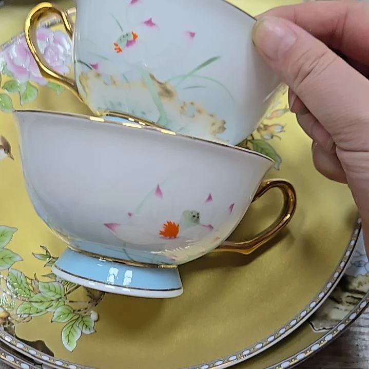 瓷片微瑕珐琅彩咖啡杯2个666666