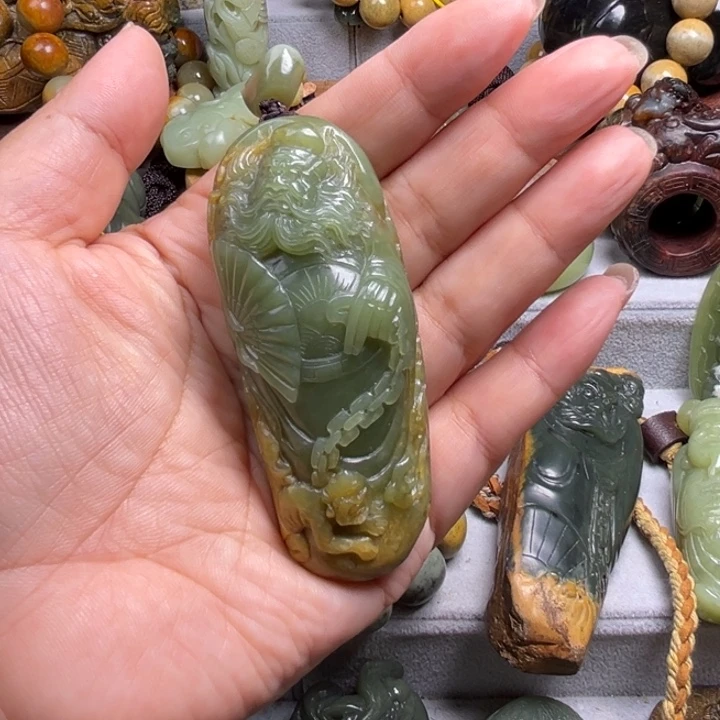 未镶嵌岫岩河磨玉（透闪石质玉）把件远**诺