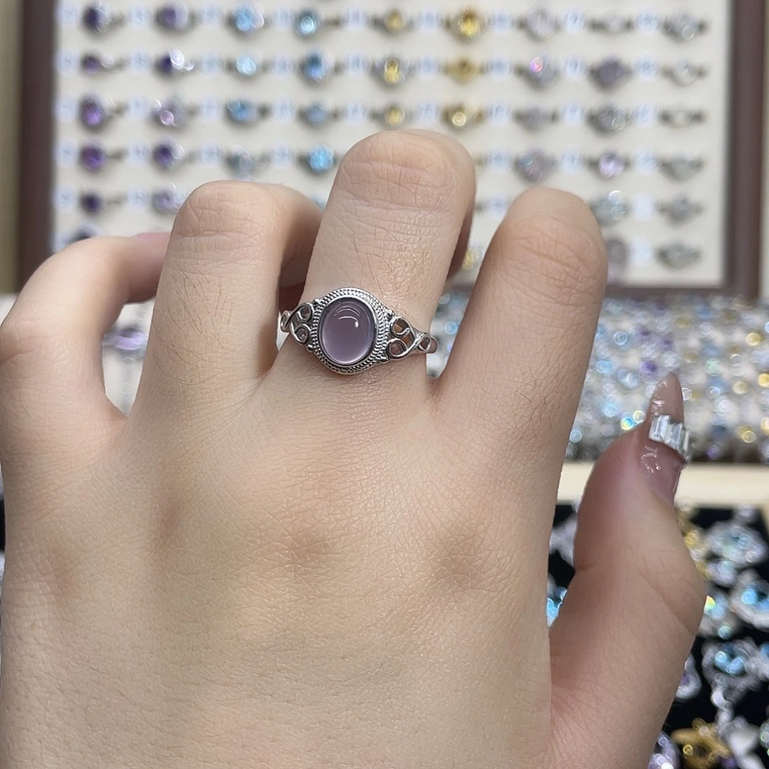 银S925镶嵌萤石戒指