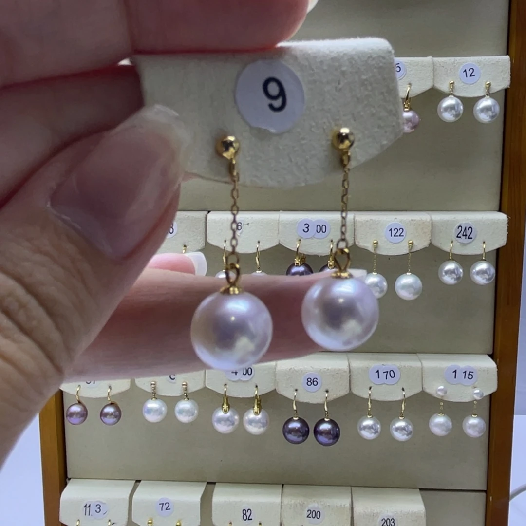 淡水珍珠耳饰银S925镶嵌