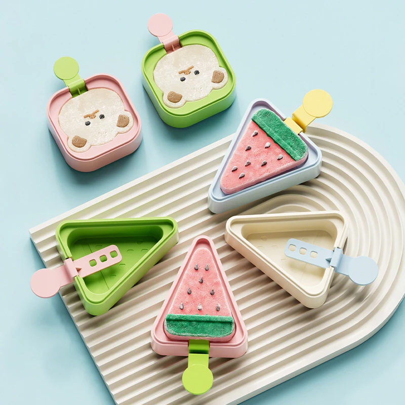 橱明星马卡龙色雪糕模具盒DIY自制冰淇淋棒棍硅胶易脱模带盖密封