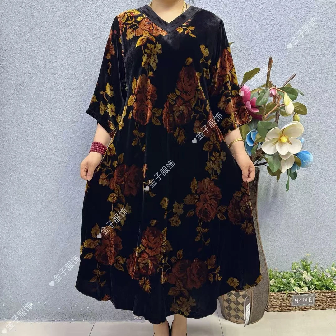 P7-2061桑蚕丝遮肚子时尚显瘦妈妈装