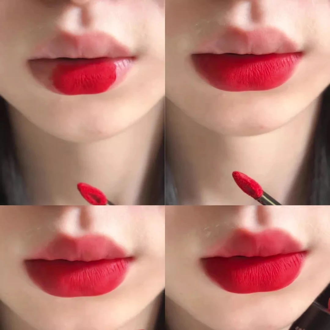 正红色口红丝滑显白提气色大女主唇釉韩系红梨色哑光唇釉不掉色