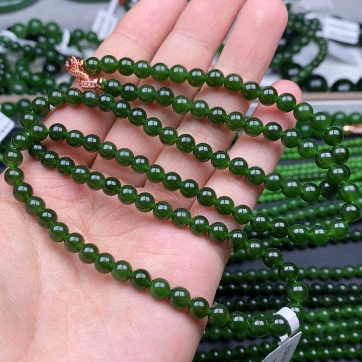 项链未镶嵌和田玉（碧玉）B****~