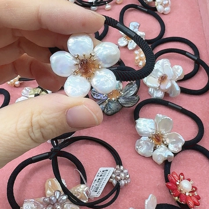 淡水珍珠发饰银S925镶嵌