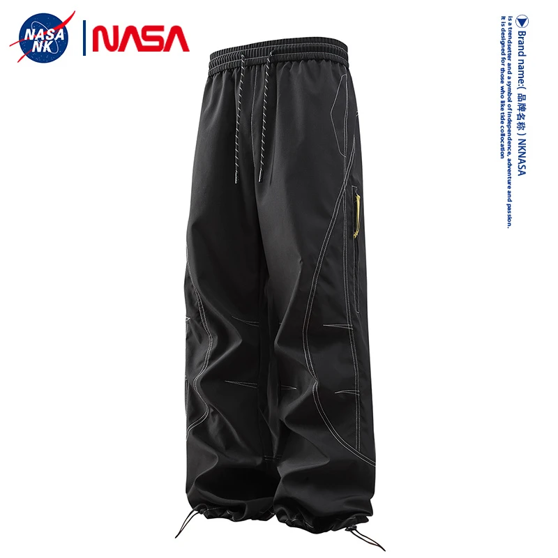 NASA联名工装裤户外运动防水登山直筒裤子男秋冬季美式机能冲锋裤