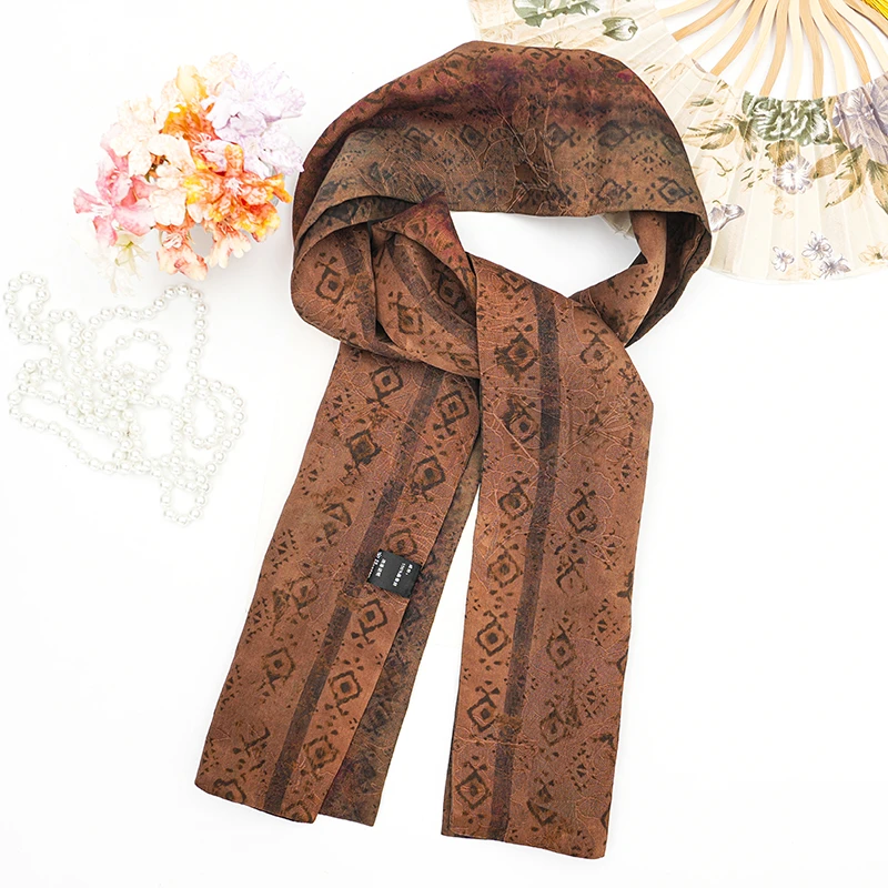 香云纱【光之图腾】双层双面长巾秋冬长款中式百搭时尚围脖围巾女士