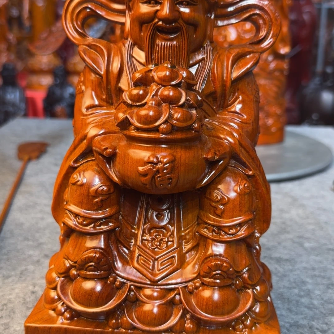 花梨木类28公分巴西花梨木财神