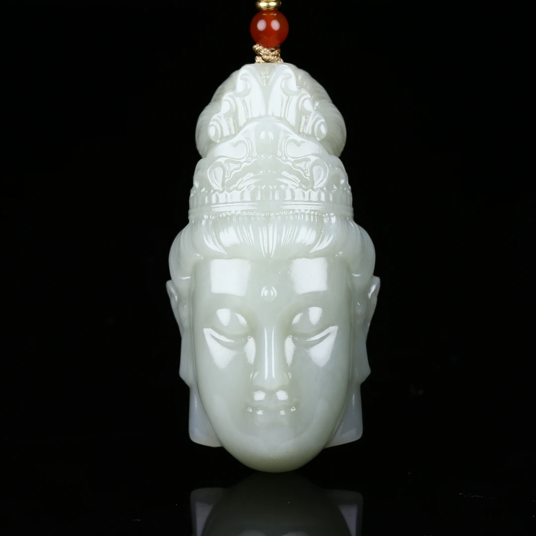 0103030和田玉出人头地观音吊坠