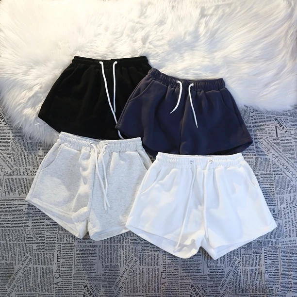 【运补6-10￥】美式基础款宽松休闲百搭运动短裤辣妹热裤卫裤松紧腰