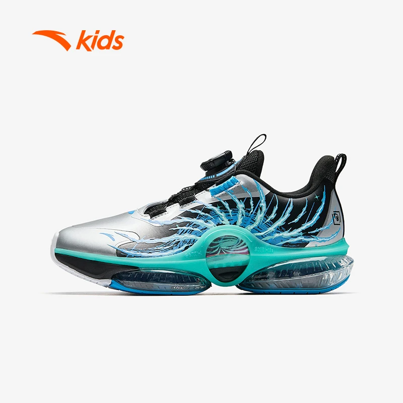 安踏儿童男童UFO跑鞋2025新款革面舒适防滑耐磨减震流光风运动鞋
