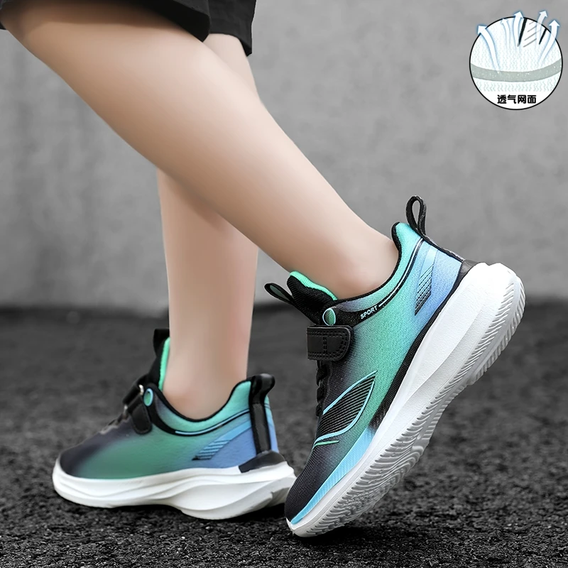 25年软底回弹足弓鞋中大童三D面料透气运动鞋跑鞋男女款夏季网面