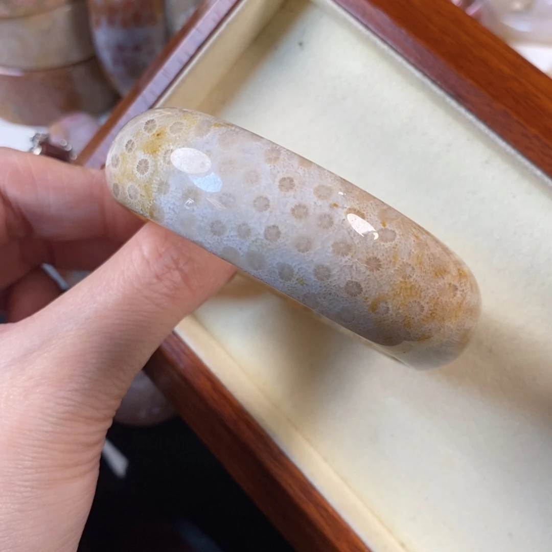 硅化珊瑚（珊瑚玉）未镶嵌手镯57.4口99