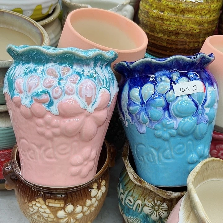 多肉绿植陶瓷花盆9.9包邮，有孔