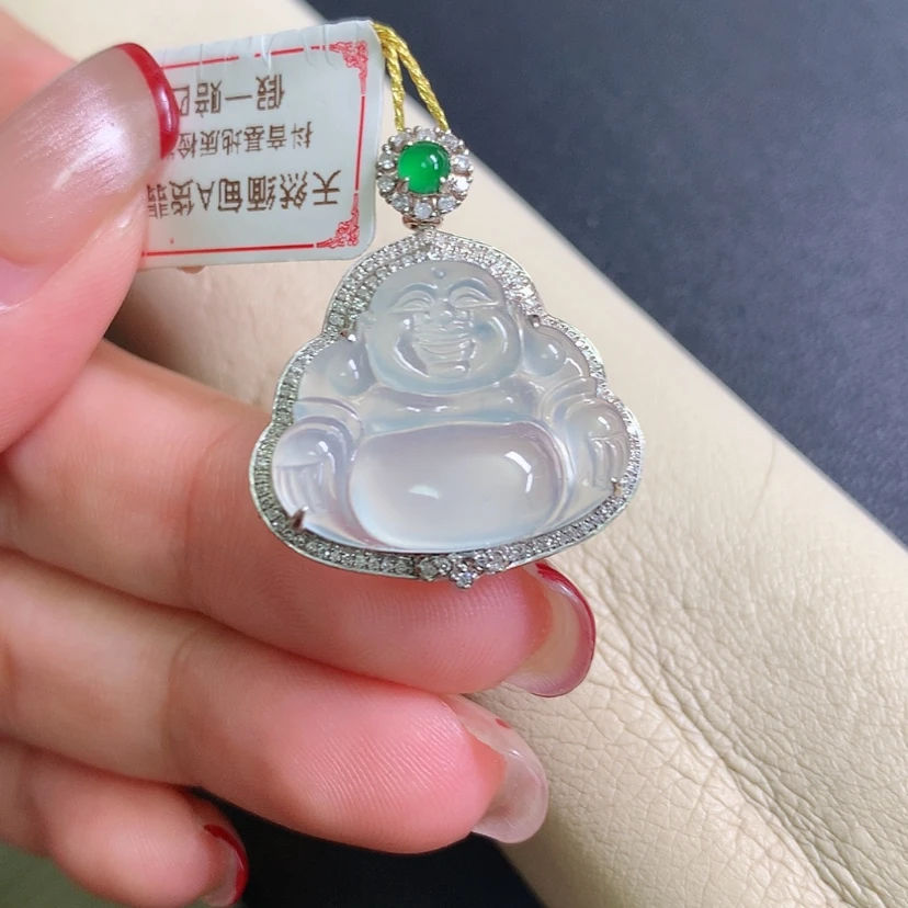 【闪购商品】翡翠颈饰18K金镶嵌佛公
