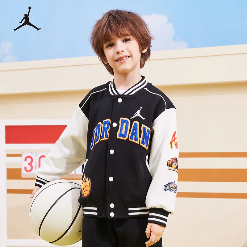 AIR JORDAN休闲时尚男童24秋新款夹克大童针织夹克C706