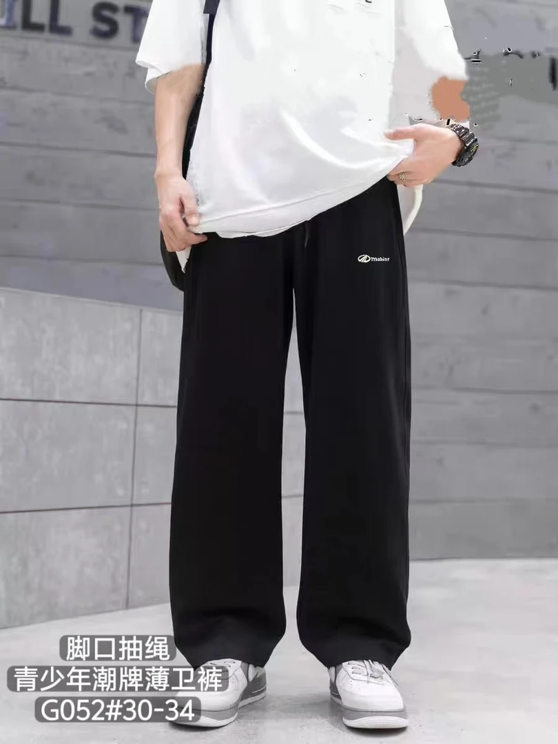 青少年夏款潮牌直筒两用脚口薄卫裤（52）