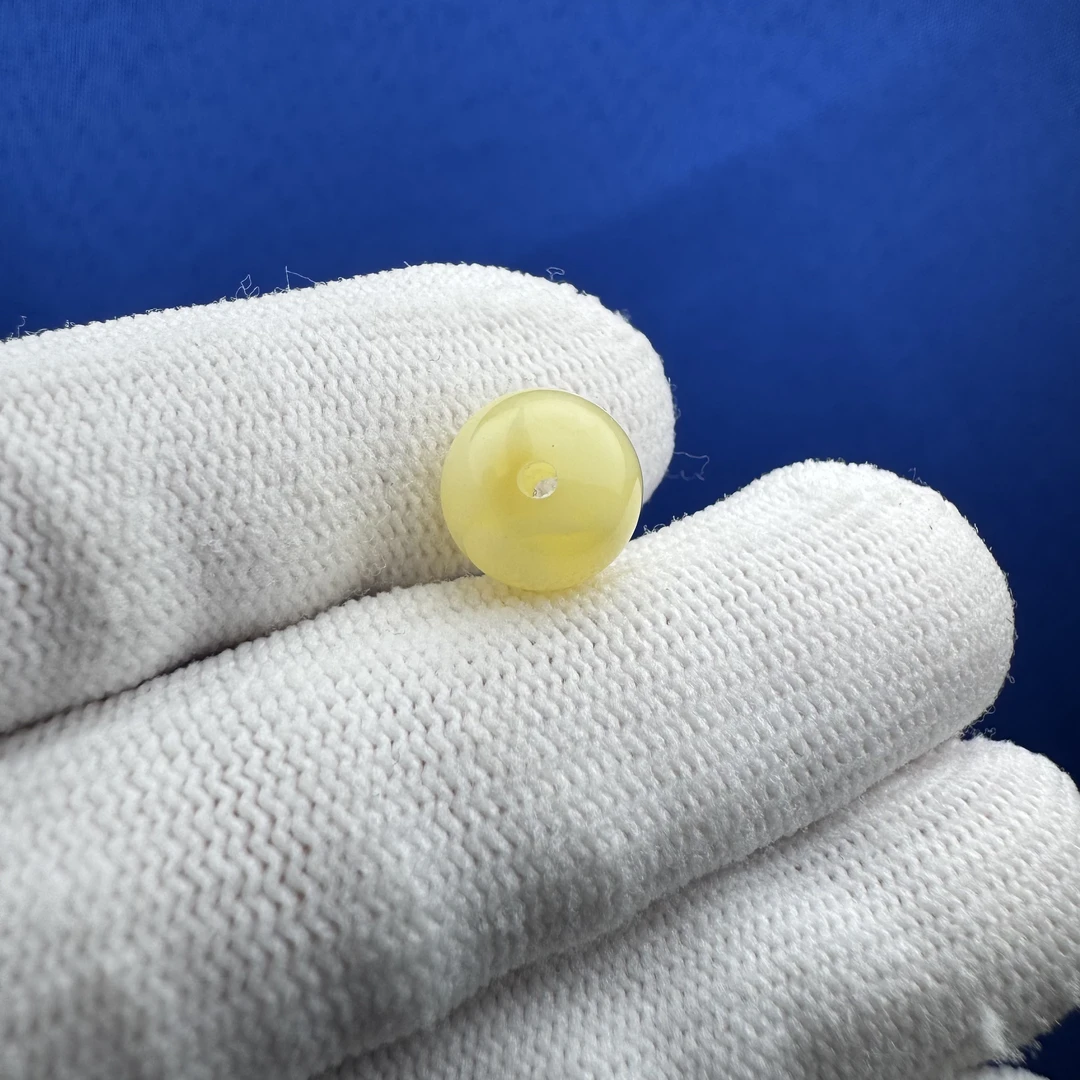 A3667天然原矿蜜蜡 白蜜圆珠9.9mm一物一图假一罚十