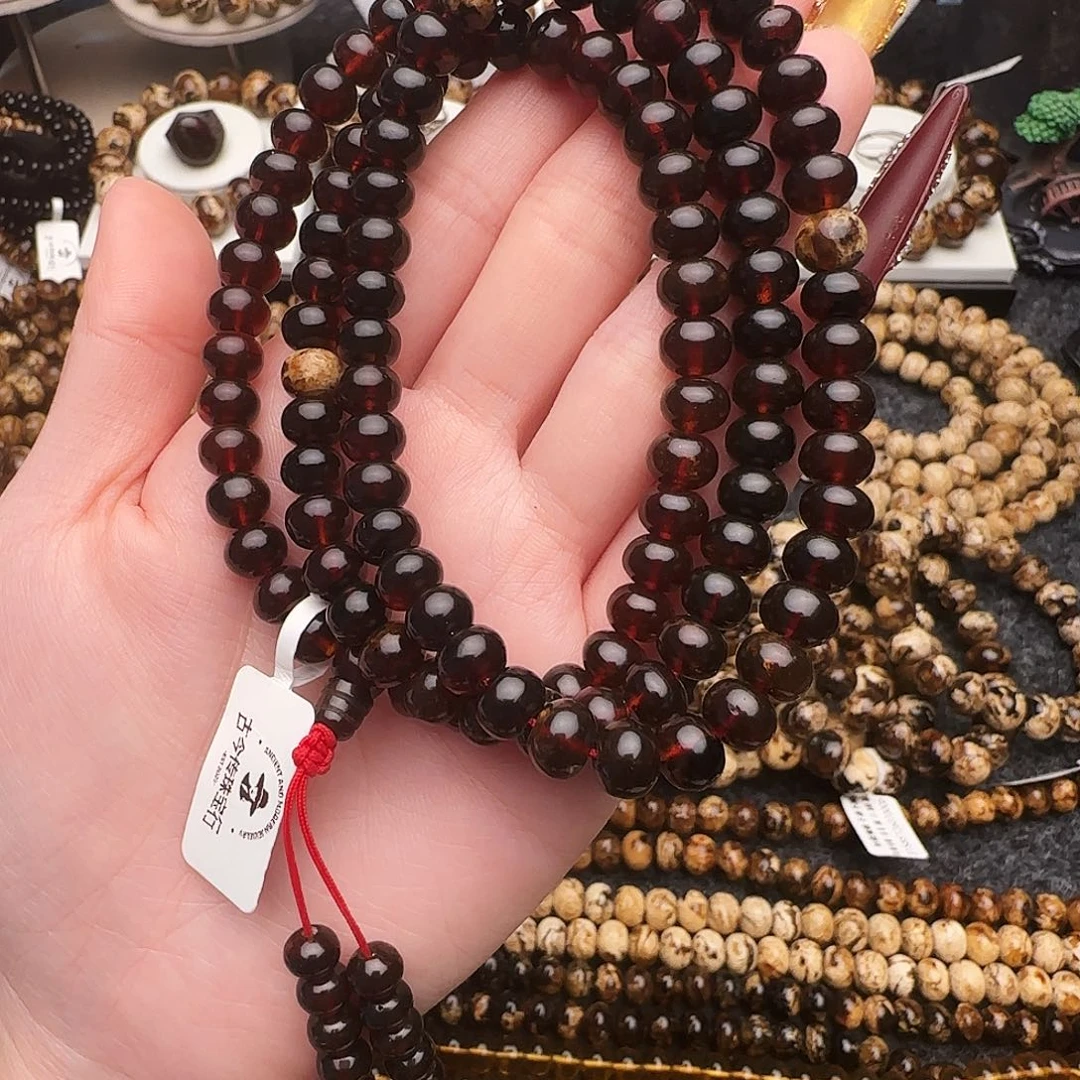 春***开琥珀未镶嵌手链抚顺琥珀