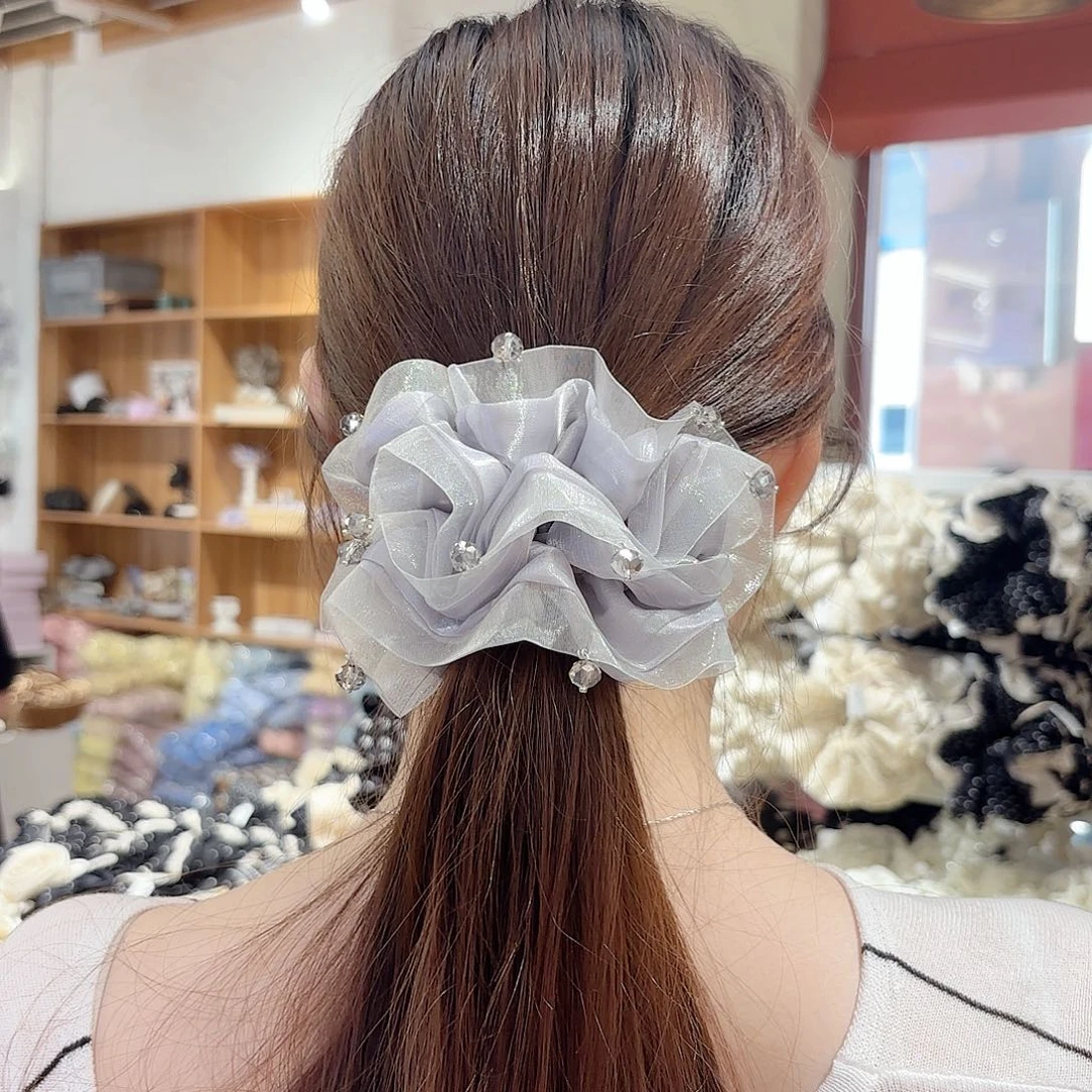 皮质铁合金灰色发圈