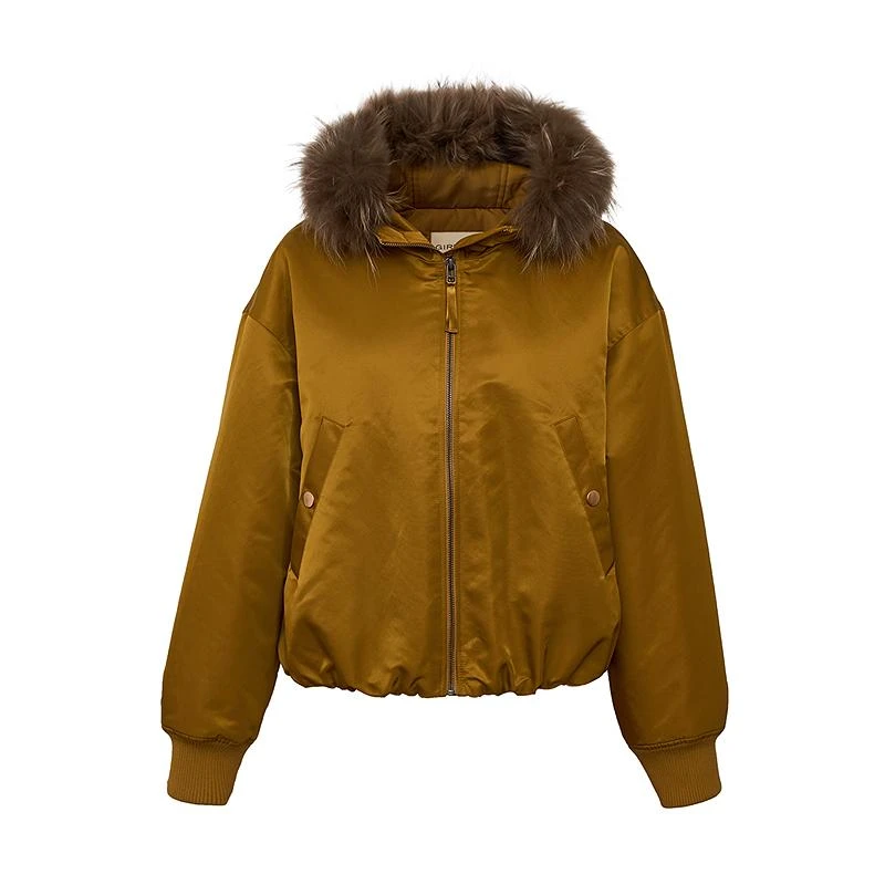 哥弟秋冬宽松连帽显瘦高级感带毛领棉服短外套140081