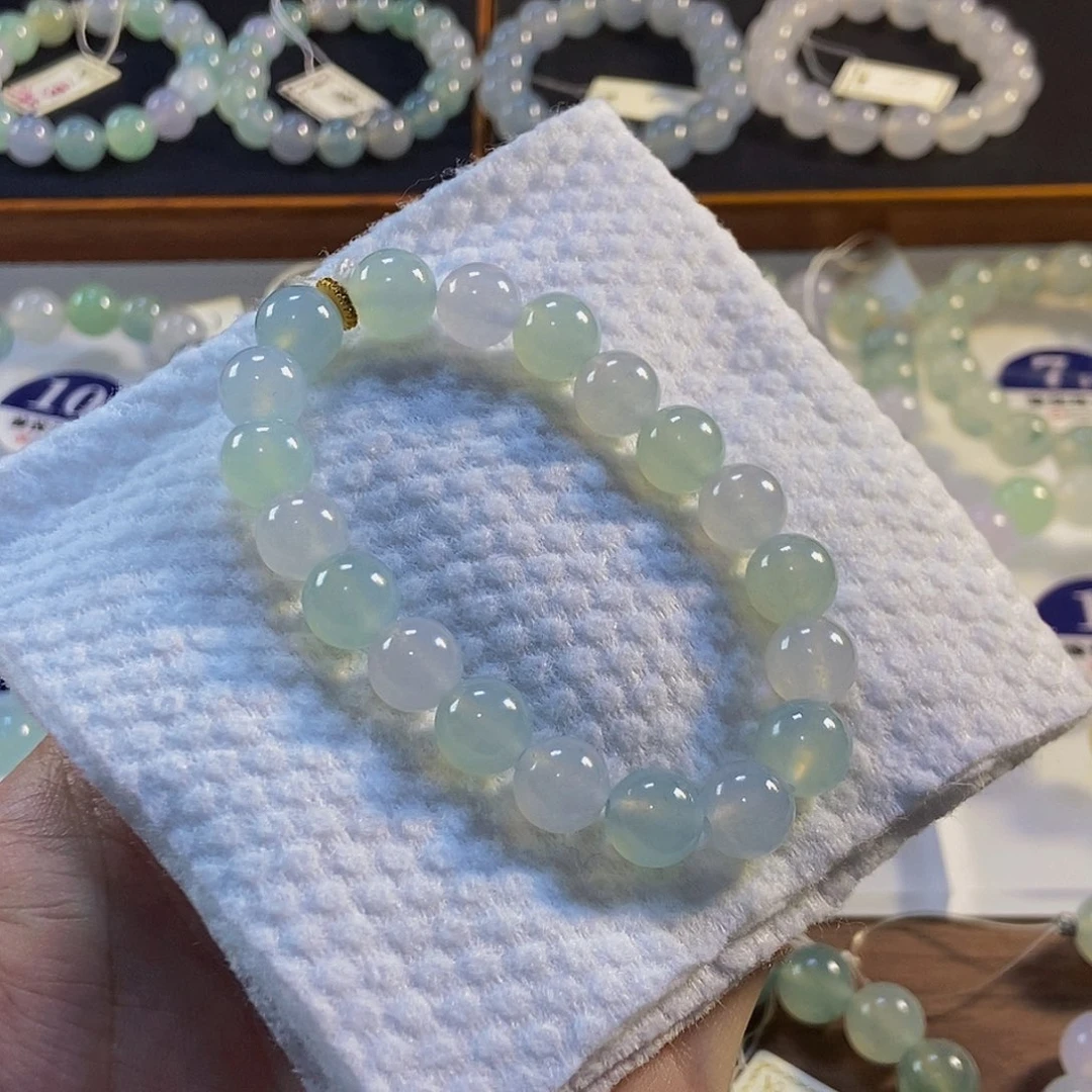 定制翡翠未镶嵌翡翠手串卡9.8