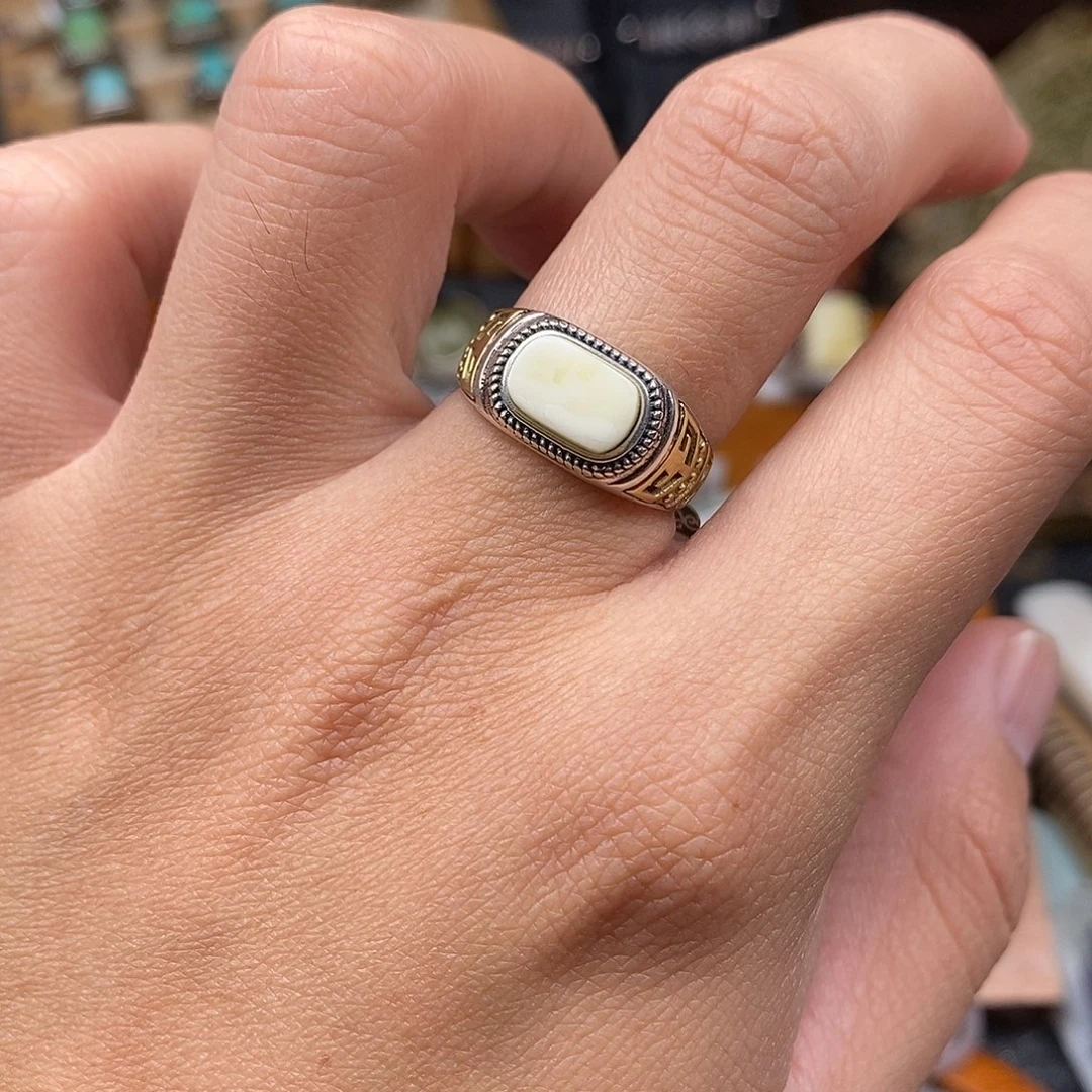 蜜蜡银S925镶嵌戒指