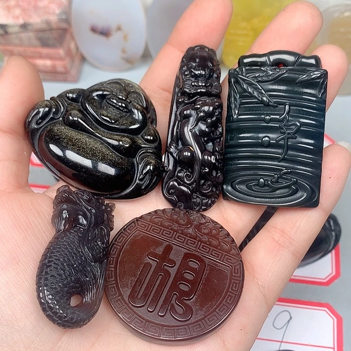 吃***福黑曜岩未镶嵌颈饰