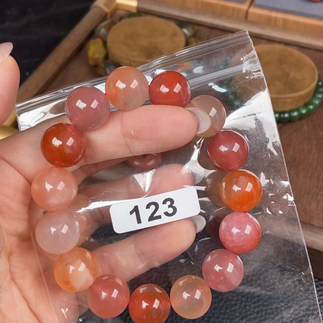 南红玛瑙未镶嵌手链卡13.8