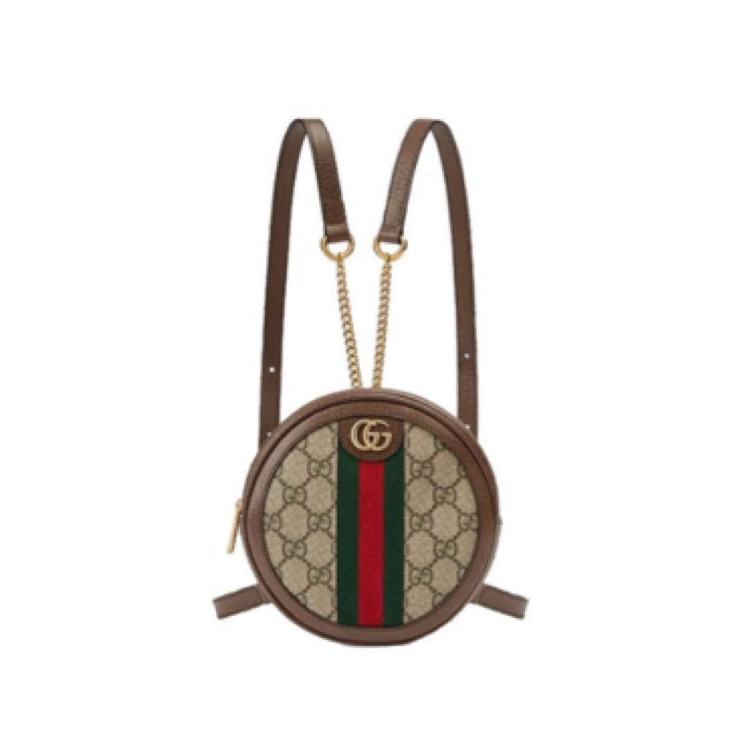 99新 GUCCI/古驰 圆饼 双肩包 老花/JW1128