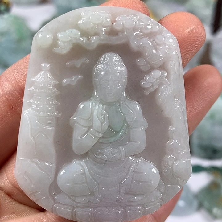 翡翠未镶嵌颈饰阿尼陀佛福利