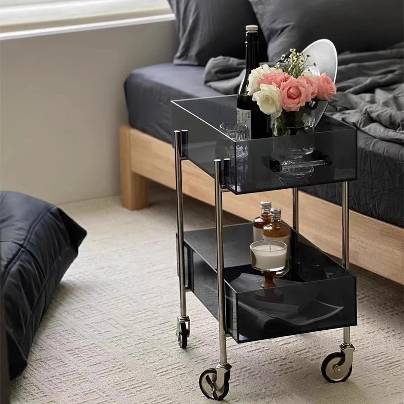 奇物中古小推车置物架客厅沙发边几角几不锈钢移动零食储物收纳架