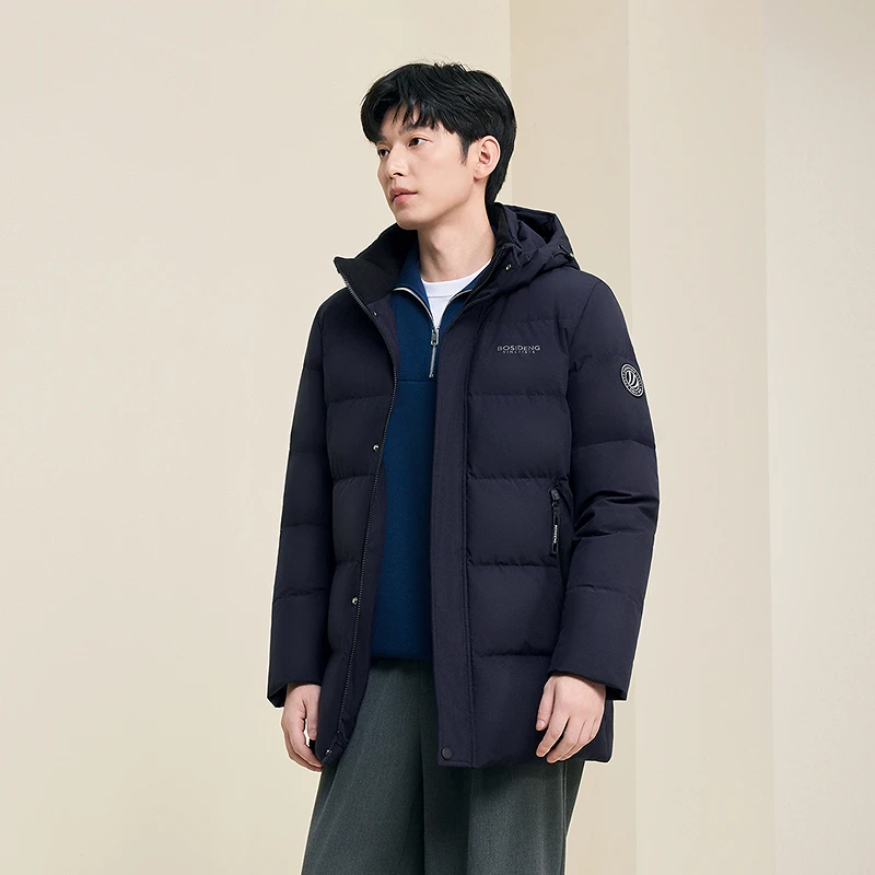 波司登2025年新款连帽长袖保暖短款时尚休闲百搭羽绒服外套男