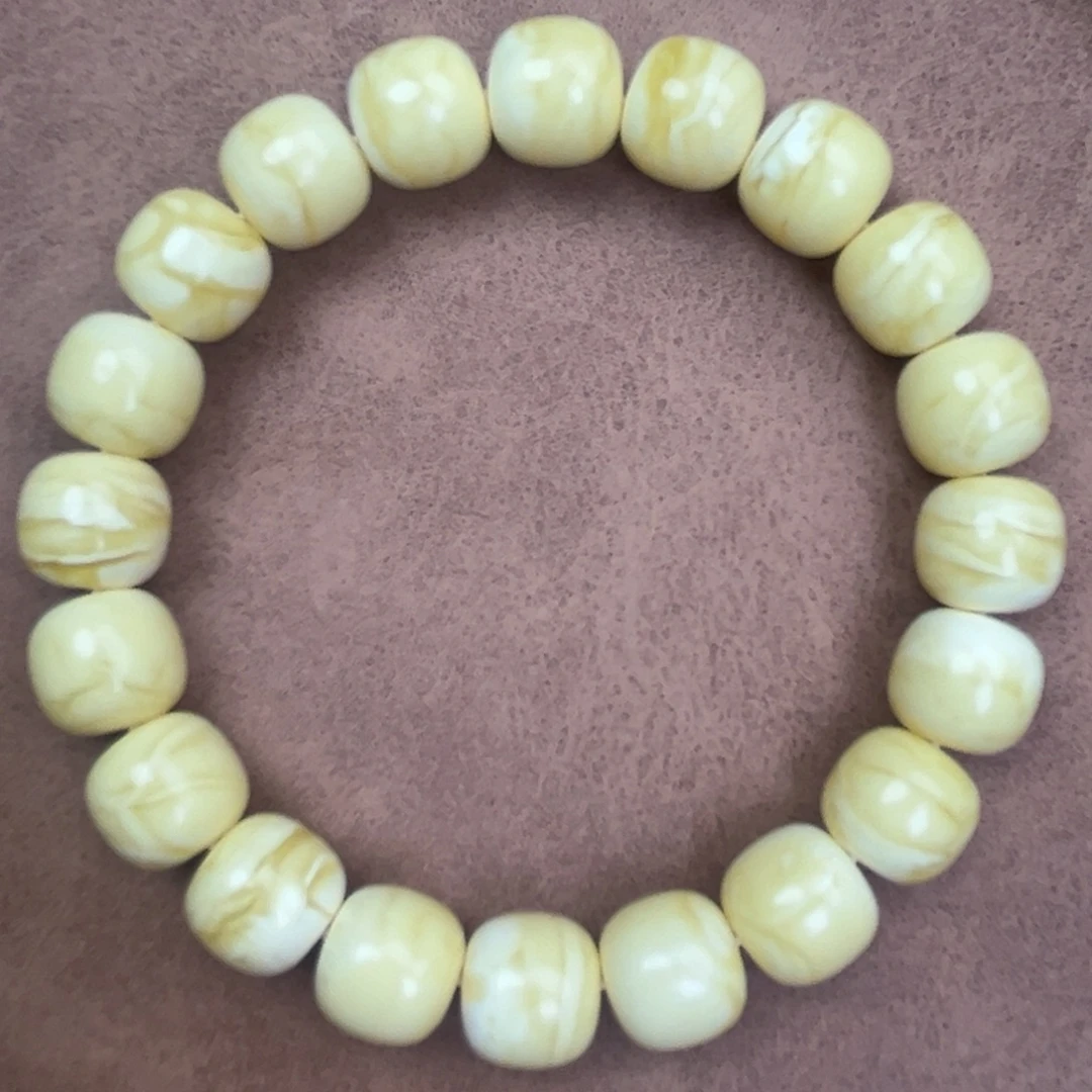 蜜蜡未镶嵌手串乌料焦皮同料