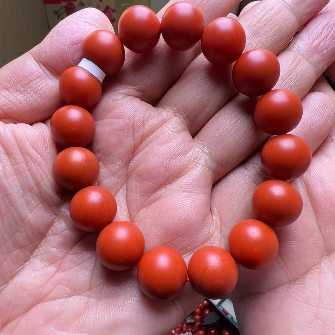 南红玛瑙未镶嵌13.8mm宝山南红辣椒红