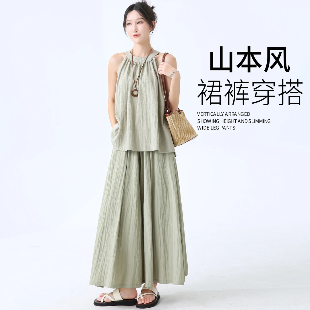 2025新款一整套无袖上衣女夏薄款山本裙裤气质轻熟小众不撞款套装
