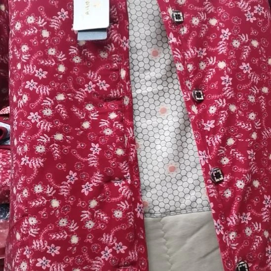 背心3X小碎花红棉袄