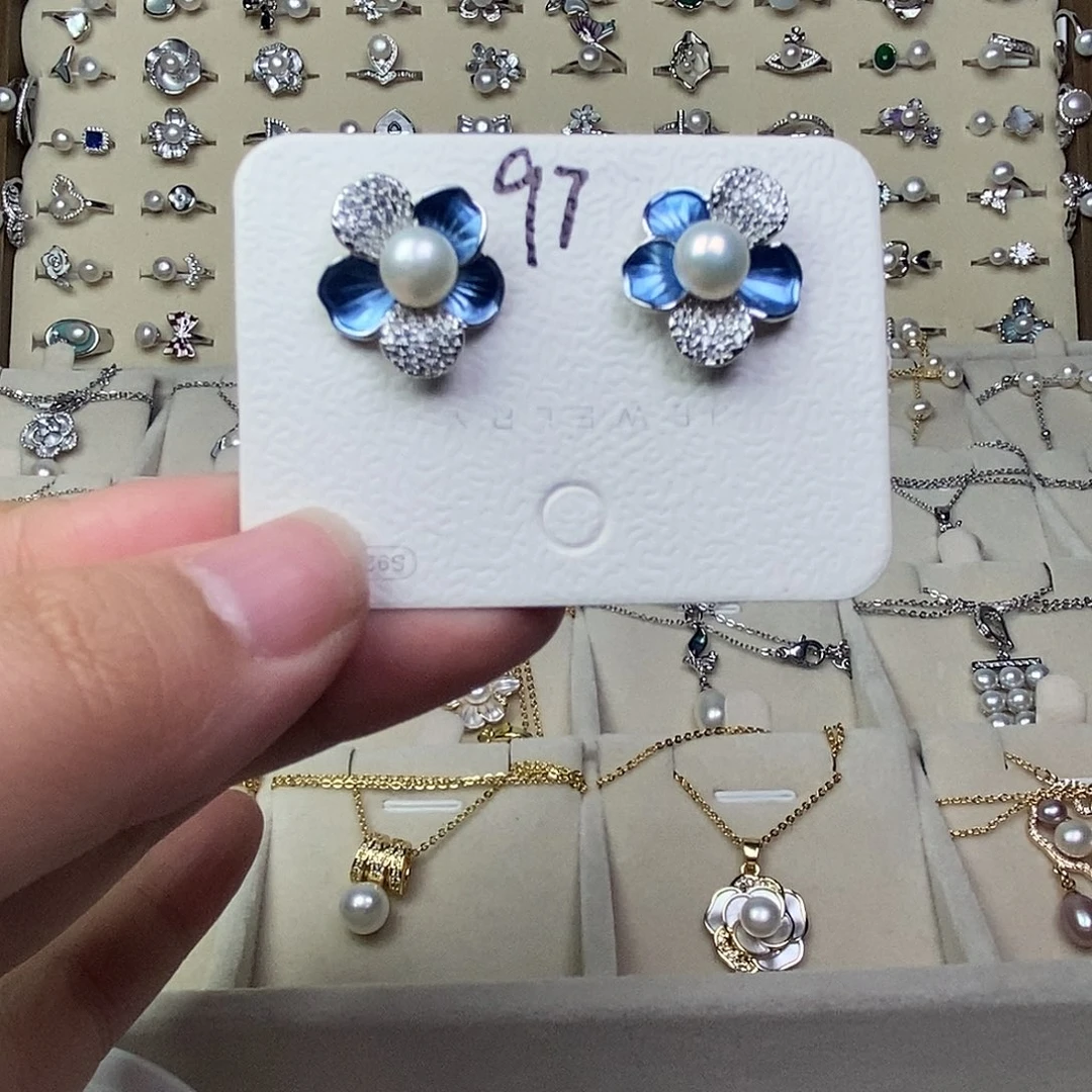 耳饰淡水珍珠银S925镶嵌