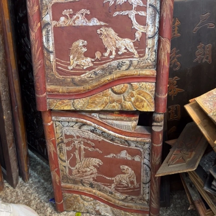 善***图香榧木老木雕花板艺术