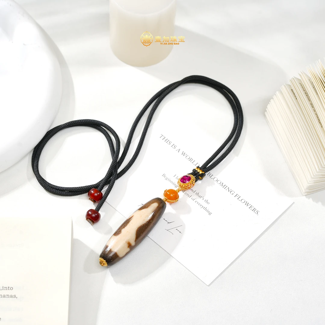 壹加师姐|手工设计金镶观音玛瑙项链多样性发一7653x